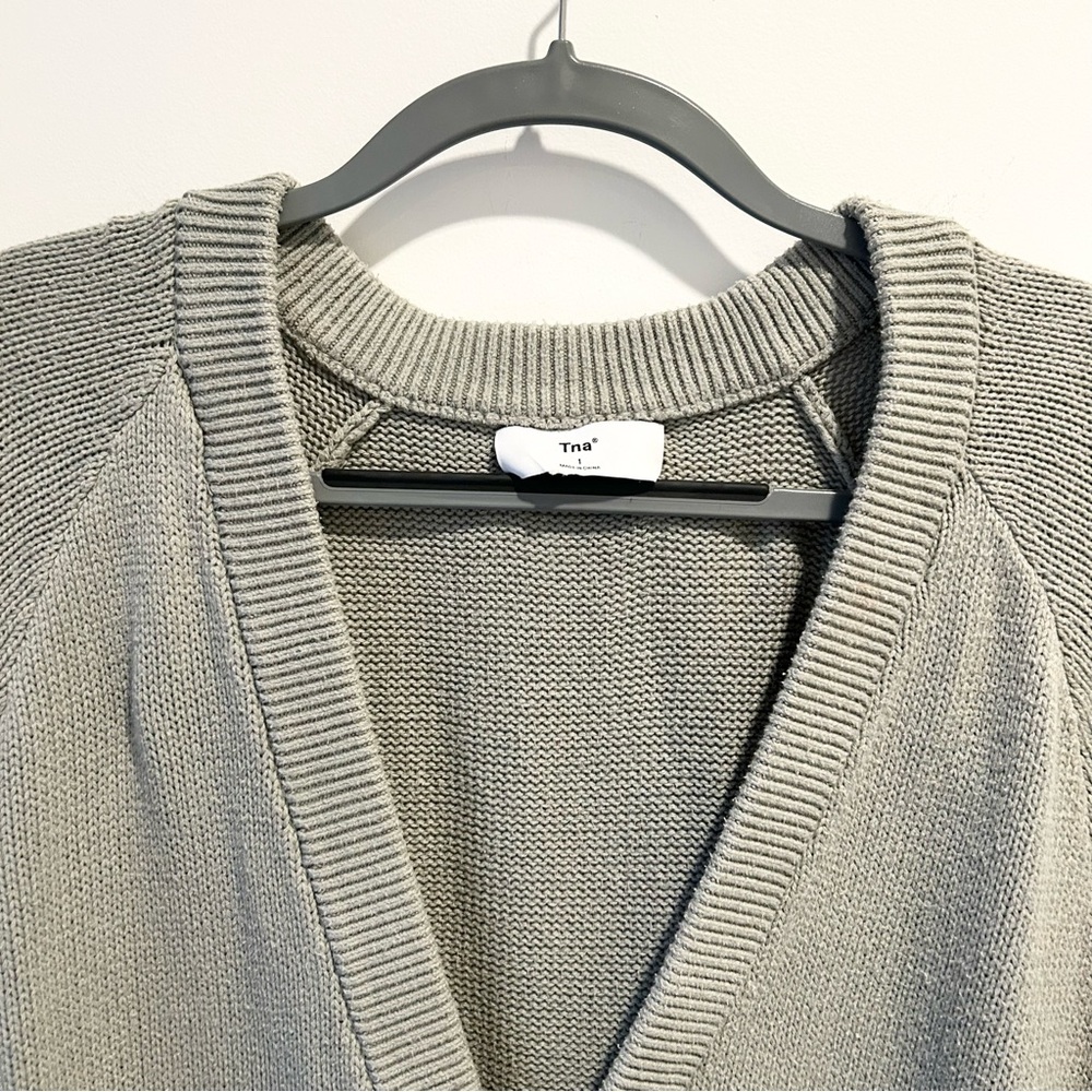 Aritzia TNA Barry Cardigan Green Size Extra Small/Small - Picture 4 of 11